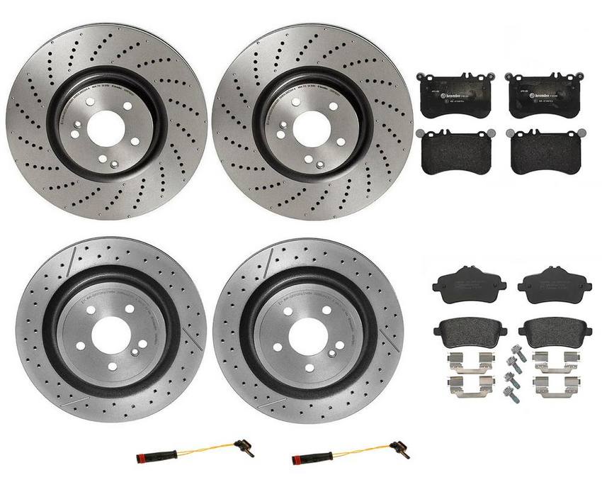 Brembo Brake Pads and Rotors Kit – Front and Rear (360mm/330mm) (Low-Met)