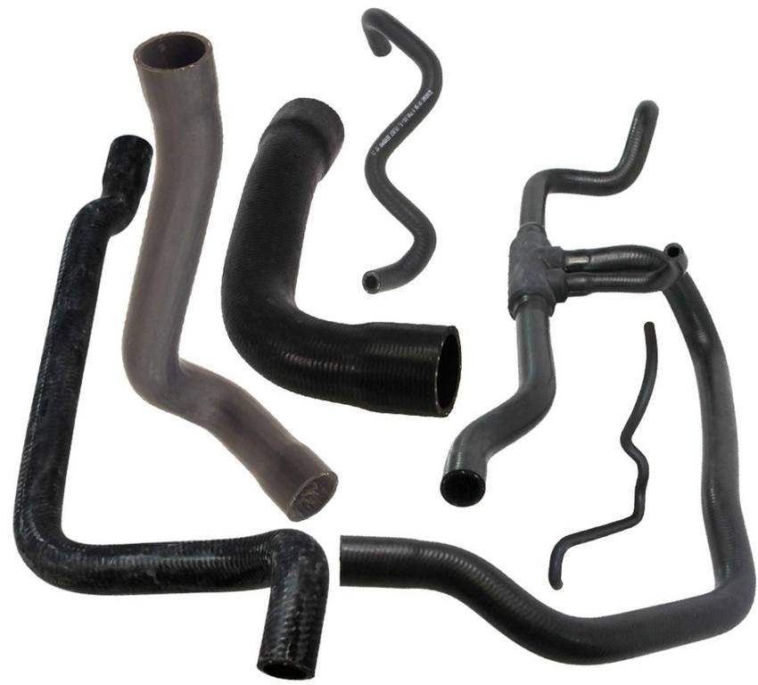 BMW Radiator Coolant Hose Kit (6 Pieces) 64211391387 – Euromotiv Kit 3084924KIT