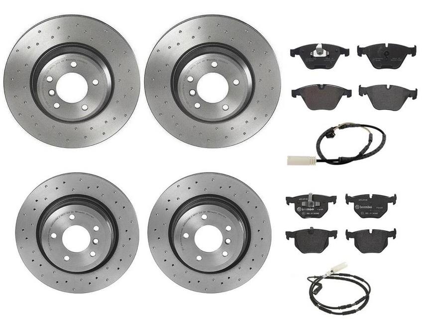 Brembo Brake Pads and Rotors Kit – Front and Rear (348mm/336mm) (Xtra) (Low-Met)