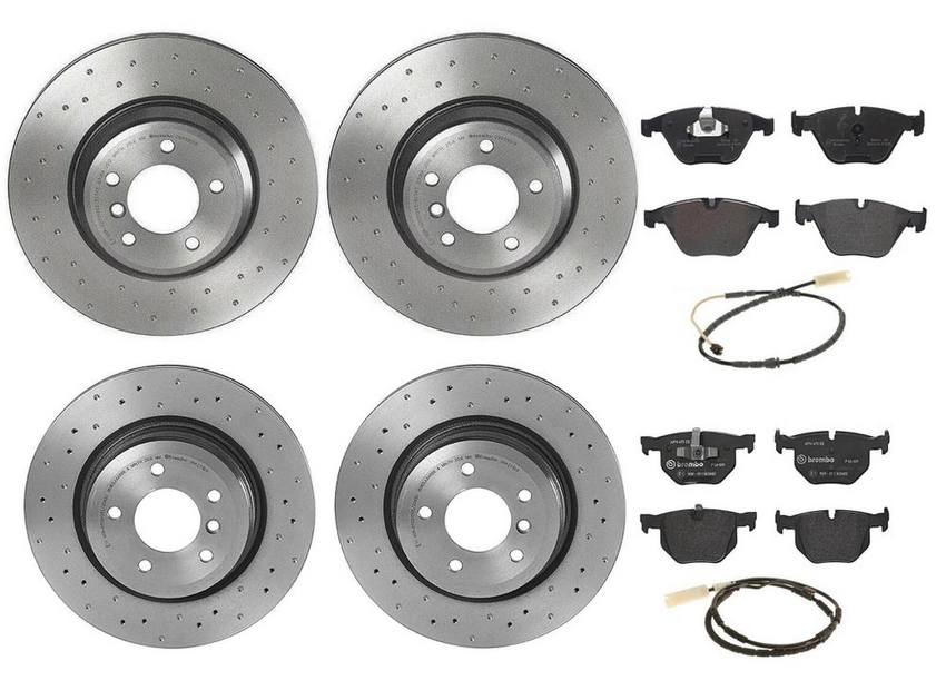 Brembo Brake Pads and Rotors Kit – Front and Rear (348mm/336mm) (Xtra) (Low-Met)