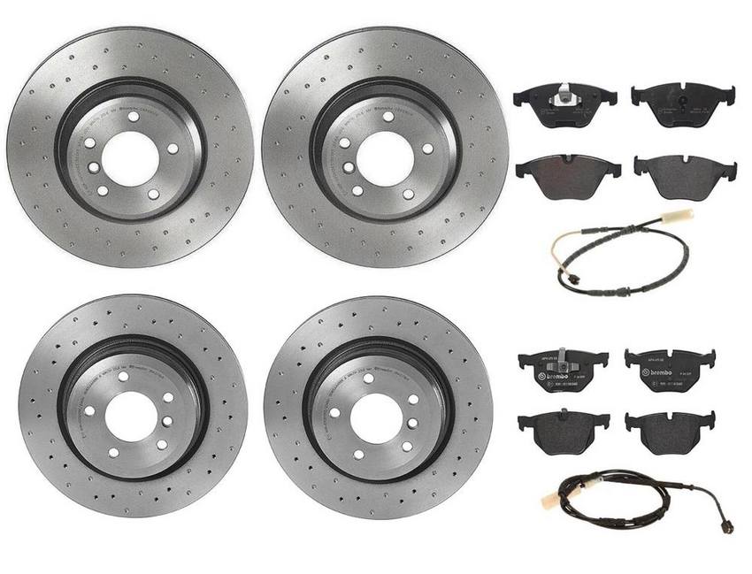 Brembo Brake Pads and Rotors Kit – Front and Rear (348mm/336mm) (Xtra) (Low-Met)