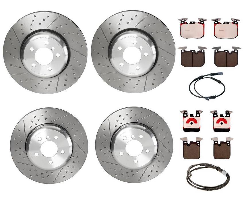 BMW Brembo Brake Kit – Pads &  Rotors Front and Rear (370mm/345mm) (Ceramic) 34356792292 – Brembo 3086573KIT