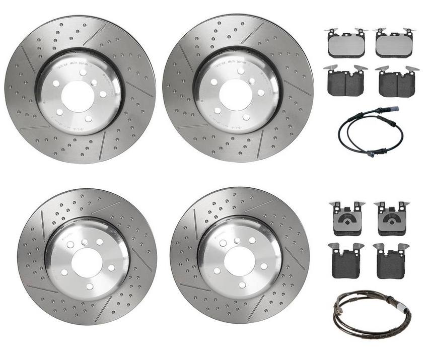 Brembo Brake Pads and Rotors Kit – Front and Rear (370mm/345mm) (Low-Met)