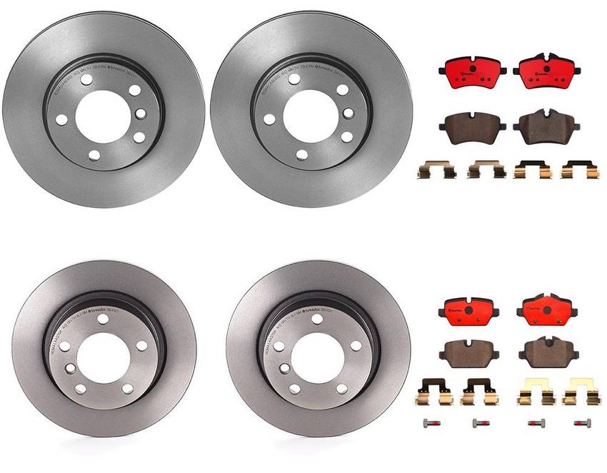 Mini Brakes Kit – Pads & Rotors Front and Rear (294mm/280mm) (Ceramic) 34219811539 – Brembo 3089164KIT