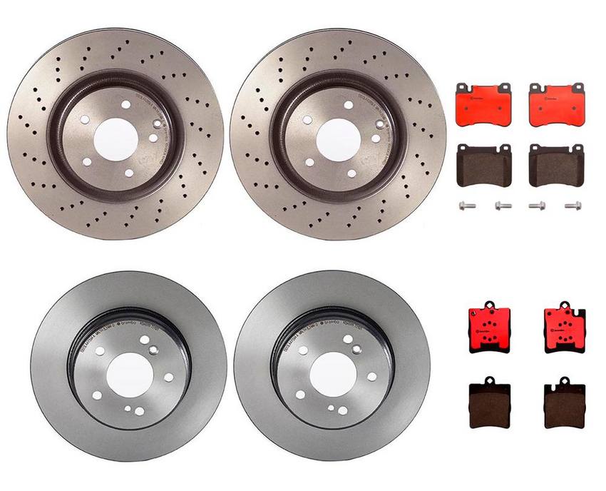 Mercedes Brakes Kit – Pads & Rotors Front and Rear (330mm/290mm) (Ceramic) 210423101264 – Brembo 3089310KIT