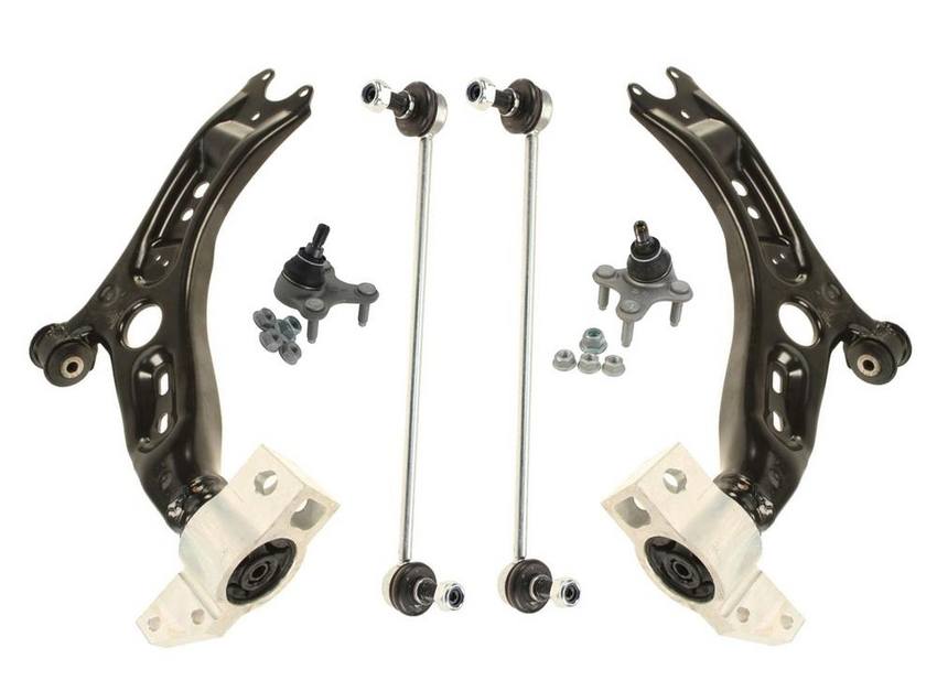 Audi VW Suspension Control Arm Kit – Front (6 Pieces) 5Q0411315A – Lemfoerder 3089333KIT