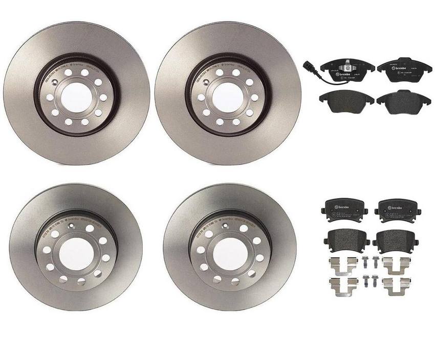 Brembo Brake Pads and Rotors Kit – Front and Rear (312mm/260mm) (Low-Met)