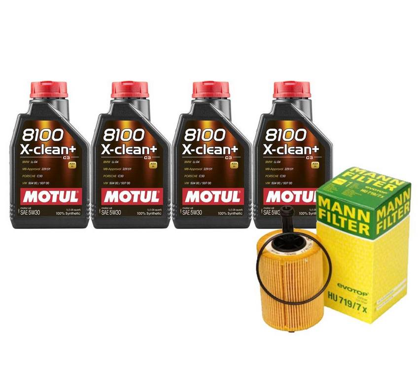 Audi Engine Oil Change Kit – Motul 071115562C (5W-30) (X-CLEAN+ 8100)