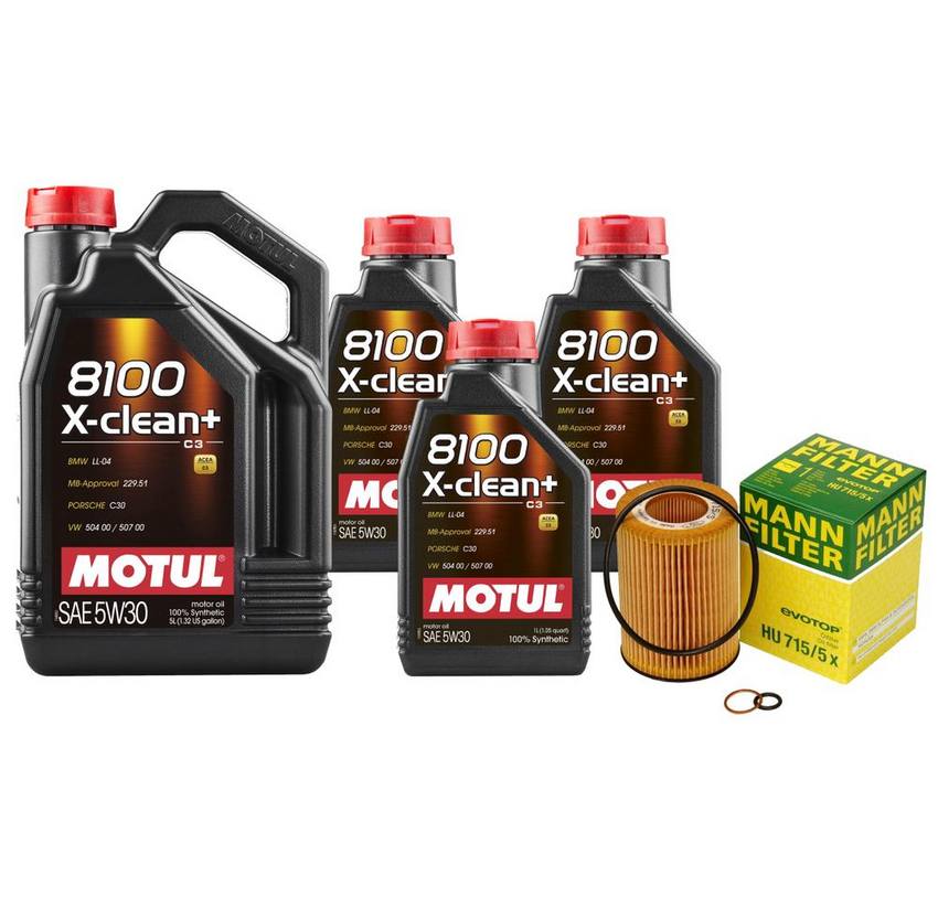 BMW Engine Oil Change Kit – Motul 11427511161 (5W-30) (X-CLEAN 8100)