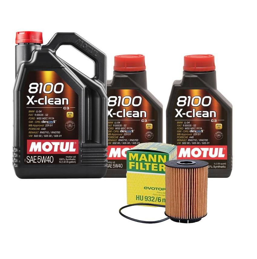 Audi Engine Oil Change Kit – Motul 021115562A (5W-40) (X-CLEAN 8100)