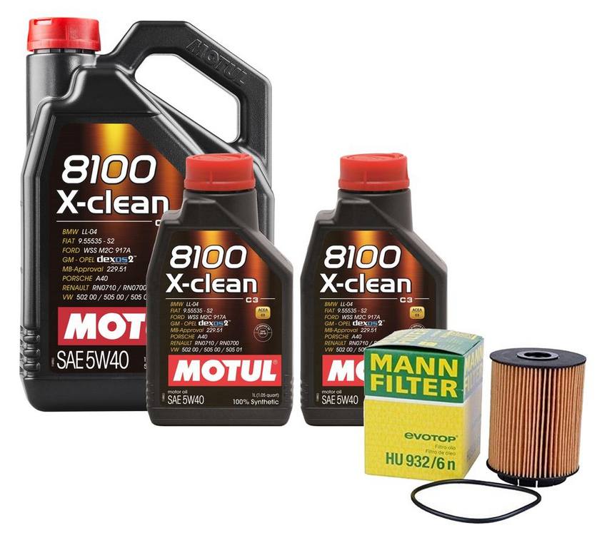 VW Engine Oil Change Kit – Motul 021115562A (5W-40) (X-CLEAN 8100)