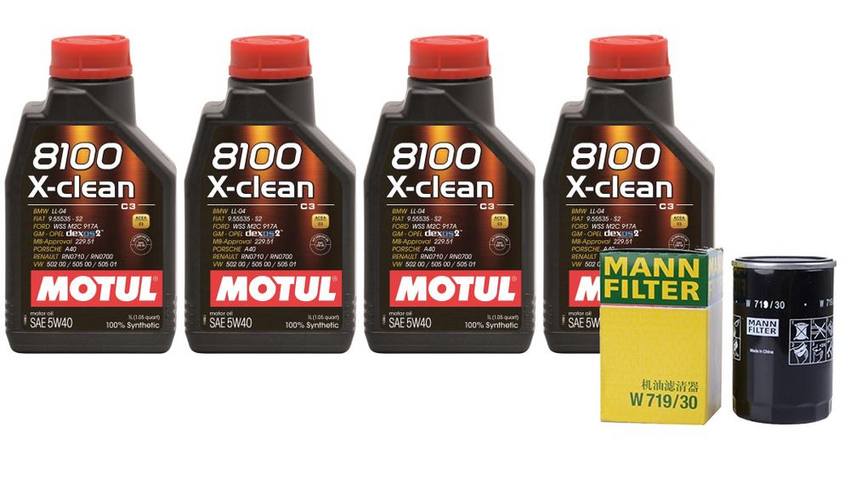 VW Engine Oil Change Kit – Motul 078115561K (5W-40) (X-CLEAN 8100)