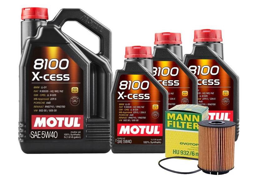 Audi Engine Oil Change Kit – Motul 021115562A (5W-40) (X-CESS 8100)