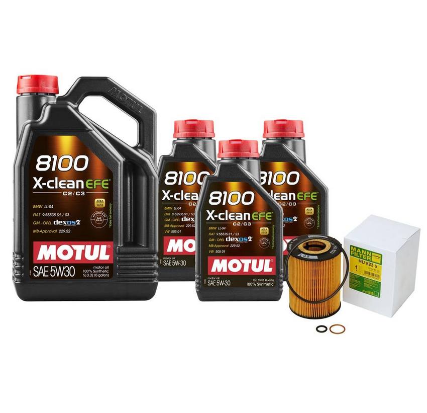 BMW Engine Oil Change Kit – Motul 11427542021 (5W-30) (X-CLEAN 8100)