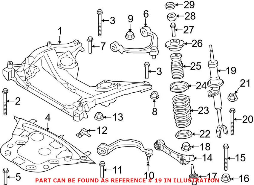 Suspension Strut – Front Driver Side (Without Electronic Controlled Suspension)