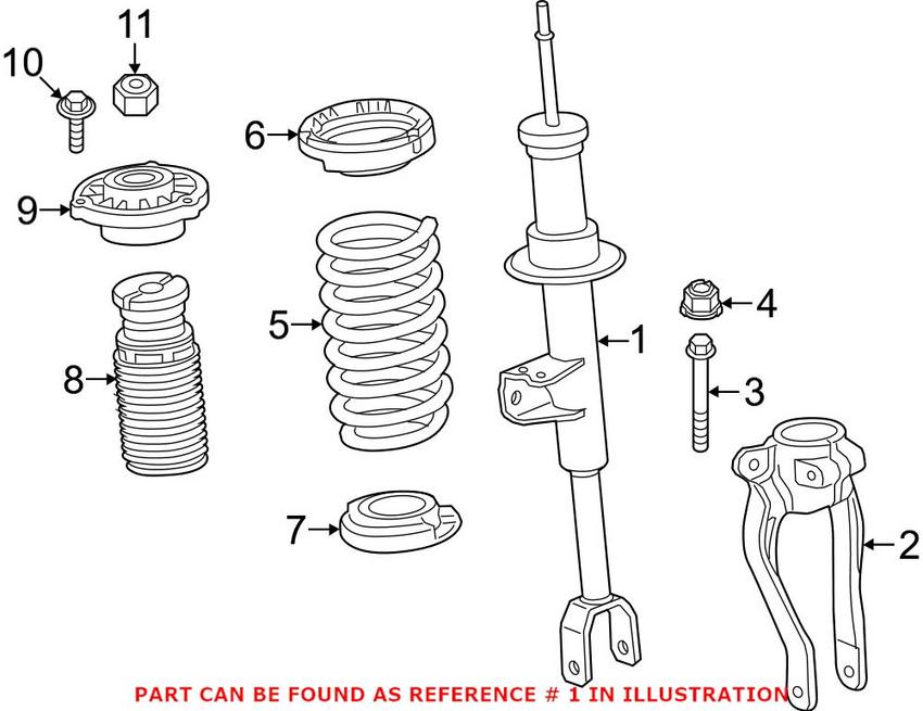 Suspension Strut – Front Driver Side (Without Electronic Controlled Suspension) (Without Sport Package)