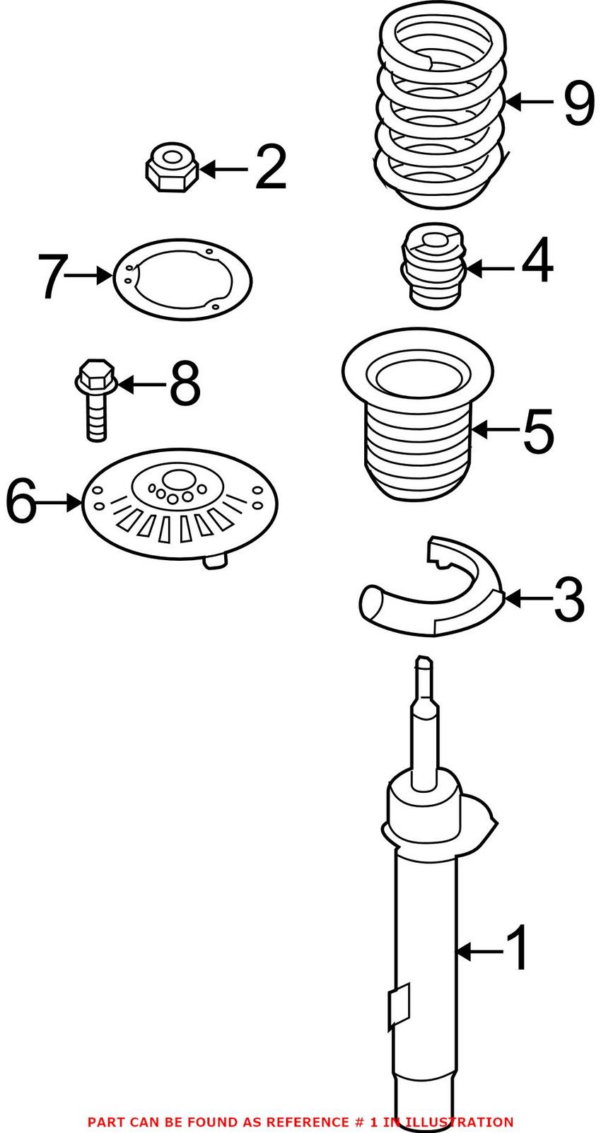 Suspension Strut – Front Driver Side (Without Adaptive Control Suspension)