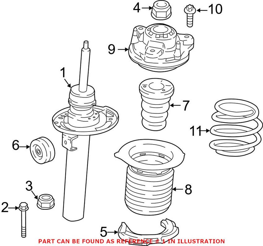 Suspension Strut – Front Pasenger Side (Without Adaptive Control Suspension) (With M Sport Suspension)