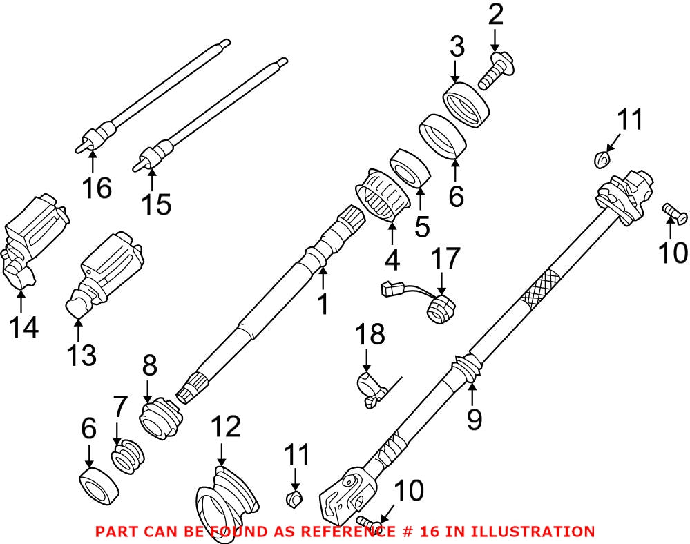 Steering Column Adjustment Shaft (Vertical)