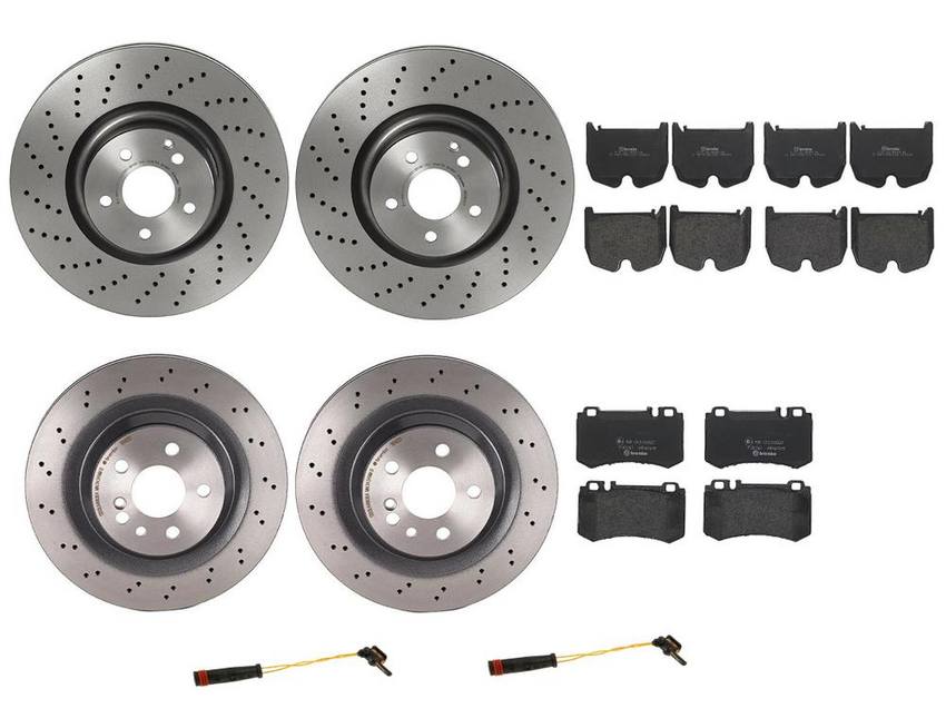 Brembo Brake Pads and Rotors Kit – Front and Rear (360mm/330mm) (Low-Met)