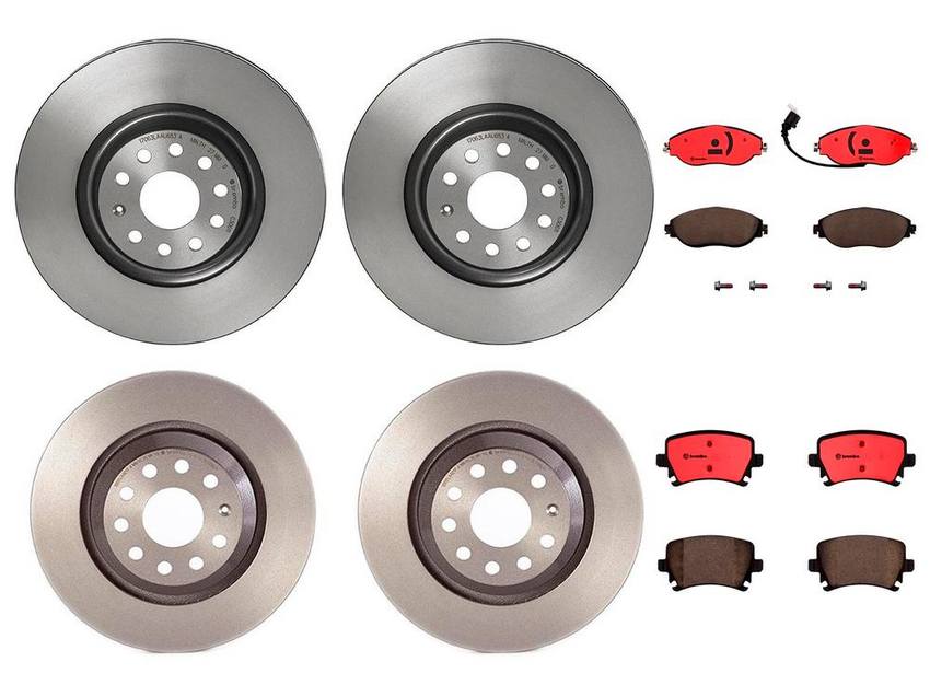 VW Brakes Kit – Pads & Rotors Front and Rear (340mm/310mm) (Ceramic) 8S0615301D – Brembo 3250067KIT