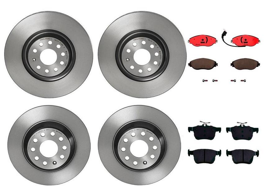 VW Brakes Kit – Pads & Rotors Front and Rear (340mm/330mm) (Ceramic) 8V0698151C – Brembo 3250658KIT