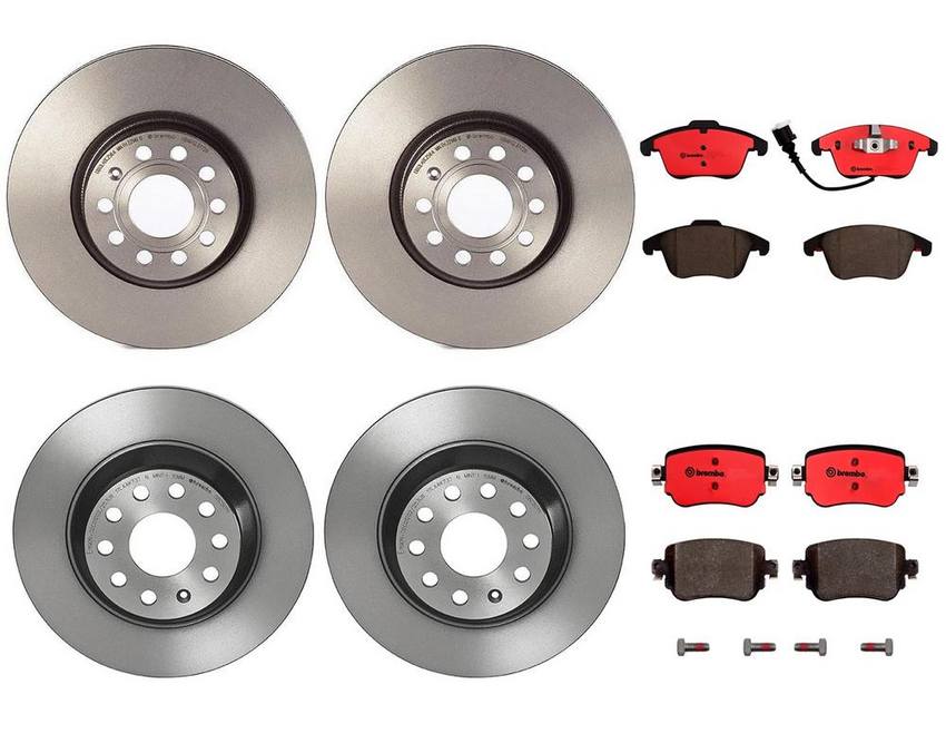 Audi Brake Kit – Pads and Rotors Front and Rear (312mm/300mm) (Ceramic) 7N0698451A – Brembo 3269312KIT