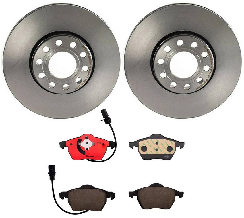 VW Brakes Kit – Brembo Pads and Rotors Front (288mm) (Ceramic) 4D0698151J – Brembo 3286076KIT