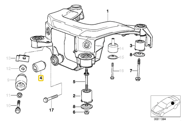 IRP - Differential 90SH polyurethane bushing BMW E36 (IRPDB-36PU)