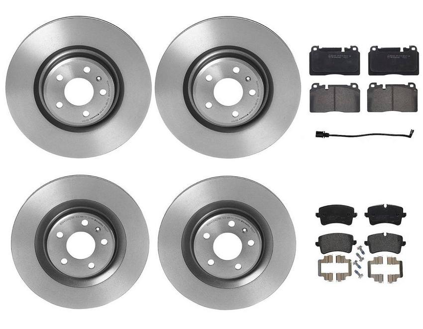 Audi Brake Kit – Pads and Rotors Front and Rear (345mm/330mm) (Low-Met) 8R0698151T – Brembo 3326090KIT