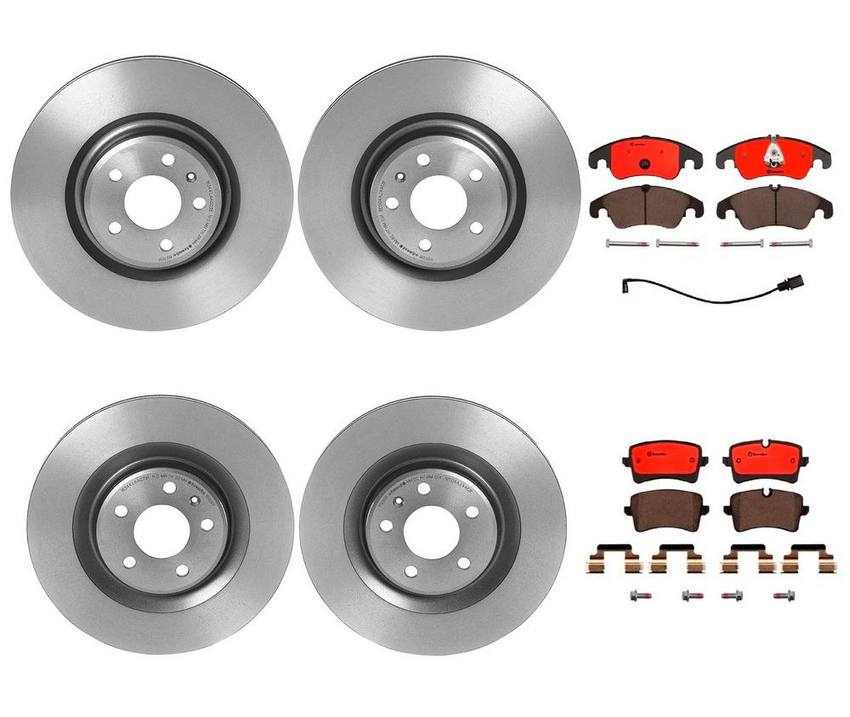 Audi Brake Kit – Pads and Rotors Front and Rear (345mm/330mm) (Ceramic) 8R0698151A – Brembo 3326093KIT