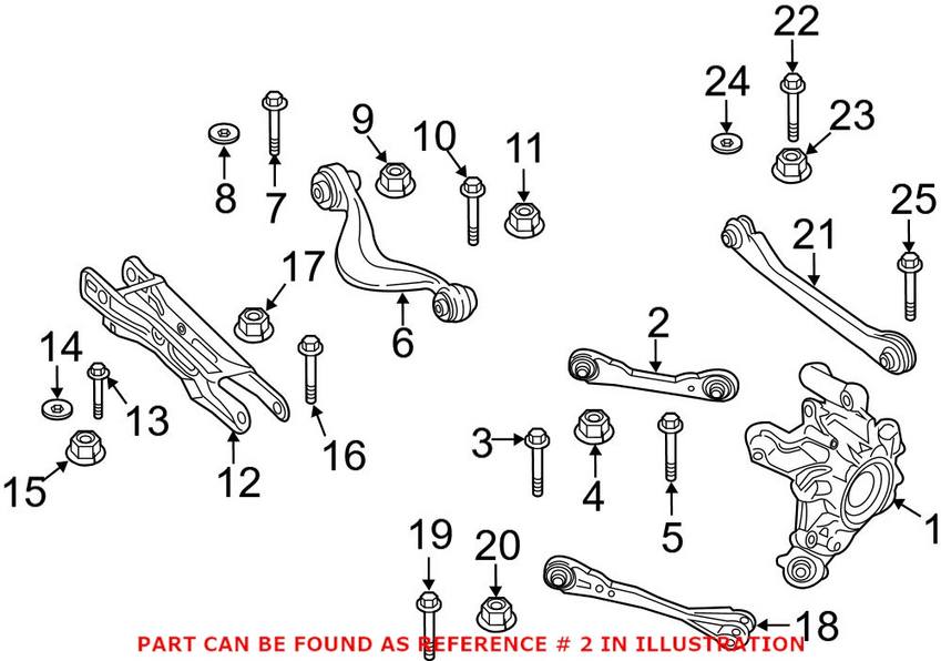 Suspension Control Arm – Rear Driver Side (Upper Forward) (With Bushings)