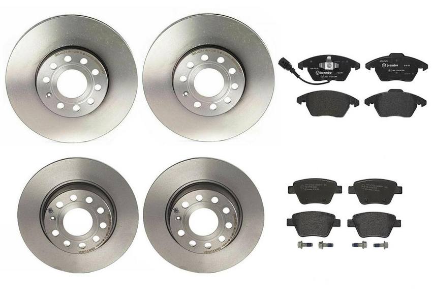 Audi VW Brakes Kit – Pads &  Rotors Front and Rear (288mm/272mm) (Low-Met) 8J0698151C – Brembo 3332528KIT