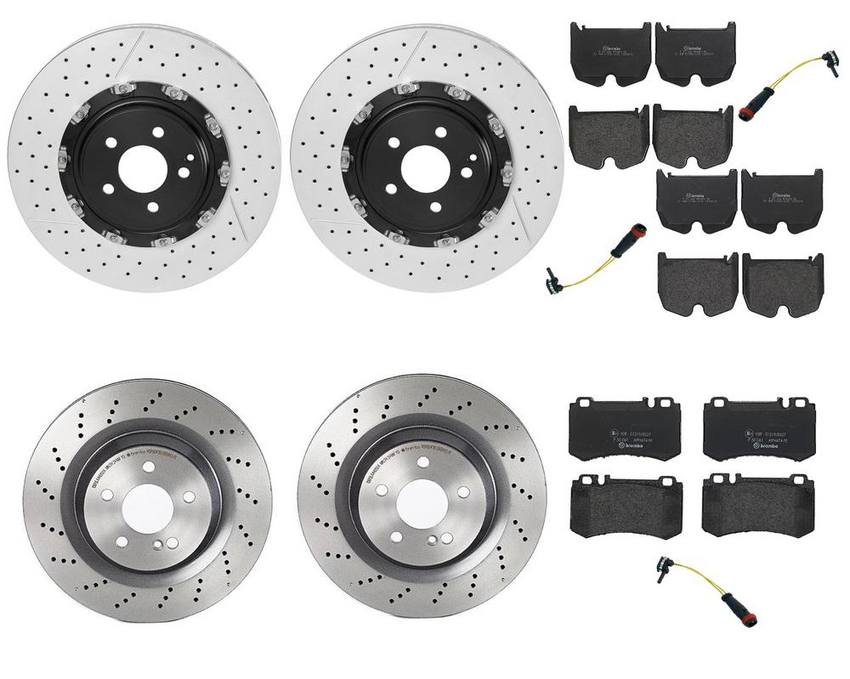 Brembo Brake Pads and Rotors Kit – Front and Rear (380mm/330mm) (Low-Met)