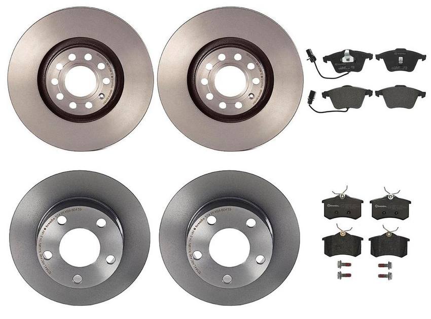 Audi Brake Kit – Pads and Rotors Front and Rear (320mm/245mm) (Low-Met) 8E0698451L – Brembo 3333162KIT