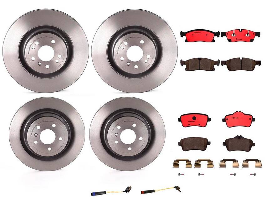 Mercedes Brakes Kit – Pads & Rotors Front and Rear (350mm/330mm) (Ceramic) 2115401717 – Brembo 3342248KIT