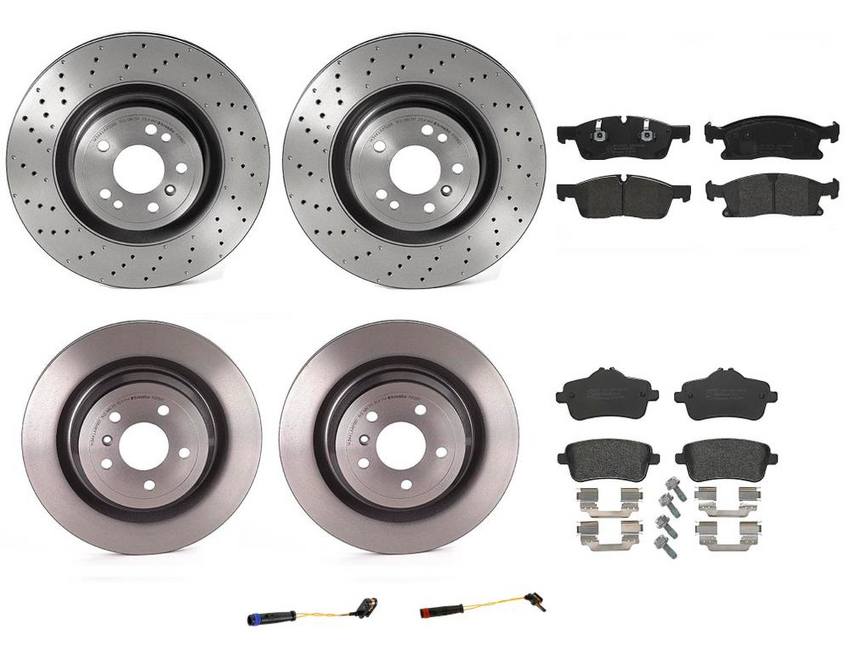 Mercedes Brakes Kit – Pads & Rotors Front and Rear (350mm/330mm) (Low-Met) 2115401717 – Brembo 3342251KIT