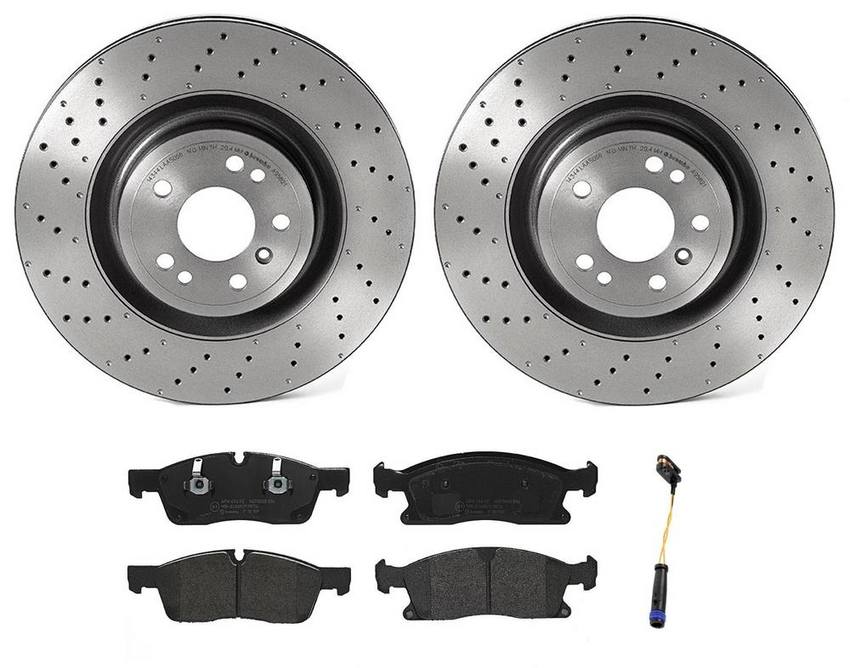 Mercedes Brakes Kit – Brembo Pads and Rotors Front (350mm) (Low-Met) 1664211500 – Brembo 3342255KIT