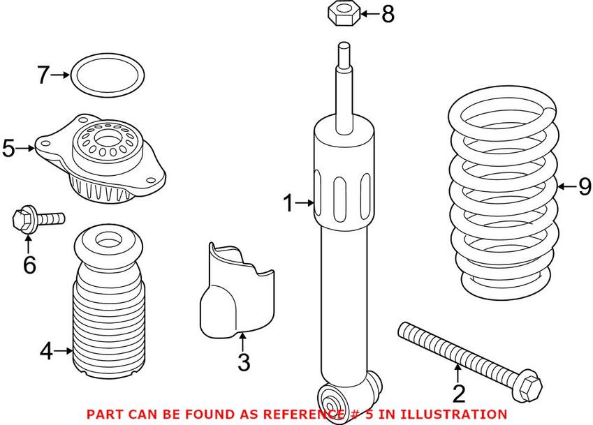 Shock Mount – Rear (Without Electronic Controlled Suspension)