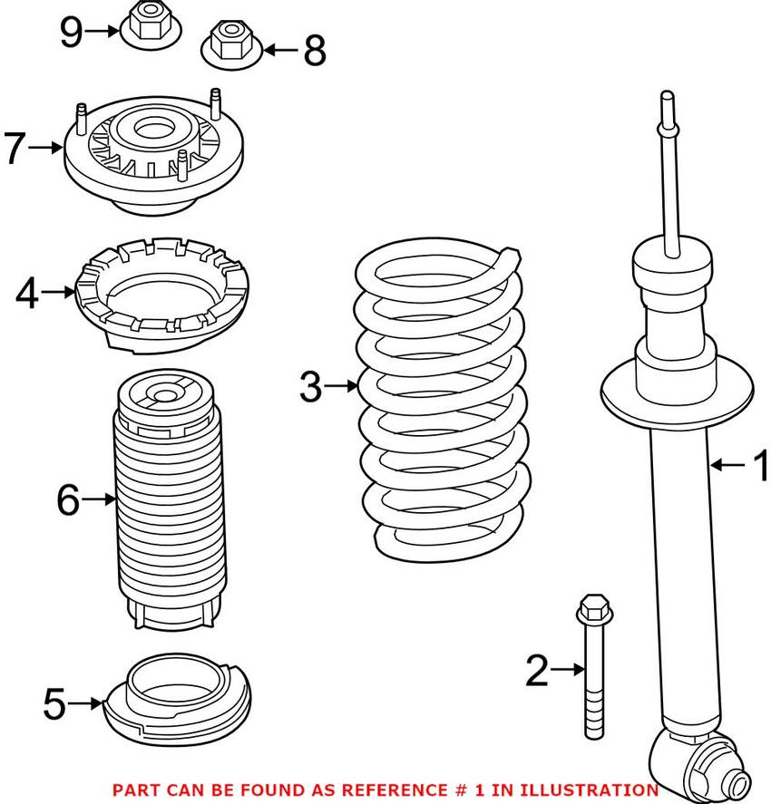 Shock Absorber – Rear (Without Electronic Controlled Suspension) (Without Sport Package)