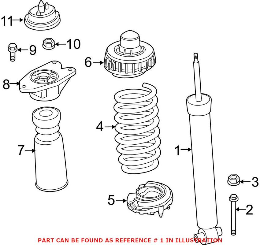 Shock Absorber – Rear (Without Adaptive Control Suspension) (Without M Sport Suspension)