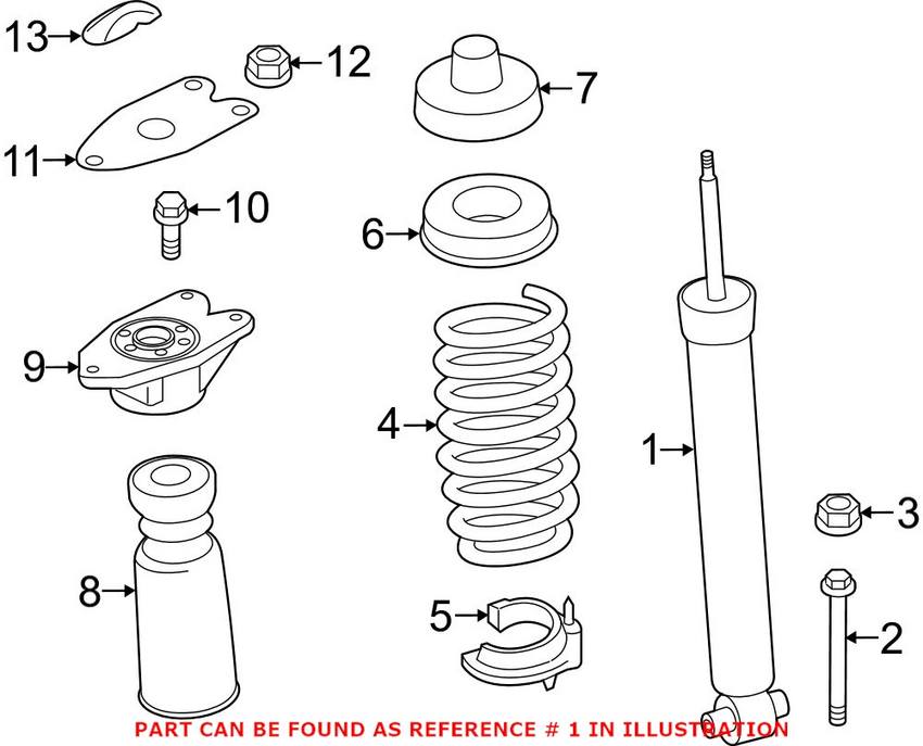 Shock Absorber – Rear (Without Adaptive Control Suspension) (Without M Sport Suspension)