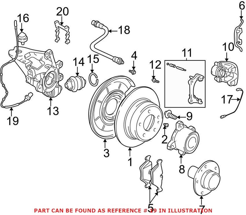 BMW ABS Wheel Speed Sensor – Rear 34526756377