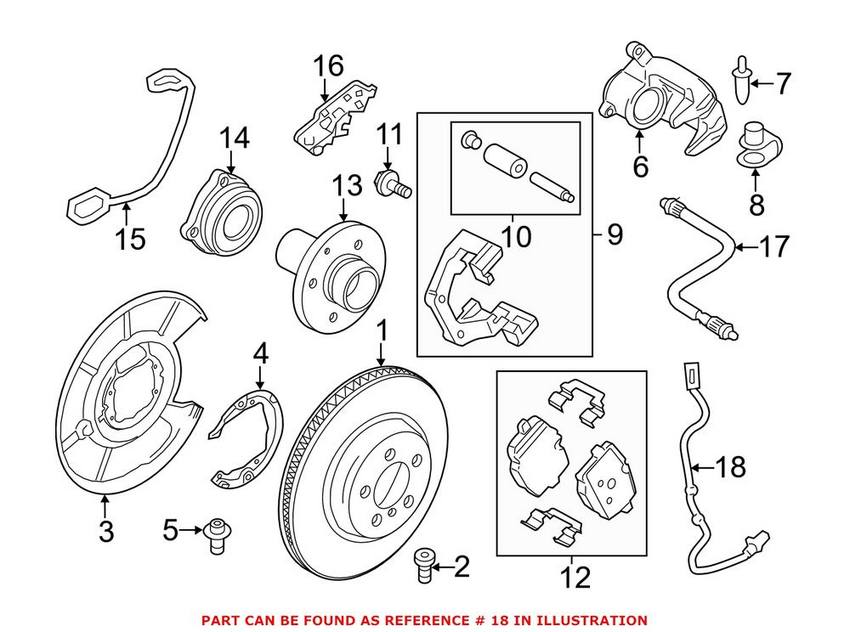 BMW ABS Wheel Speed Sensor – Rear 34526775866