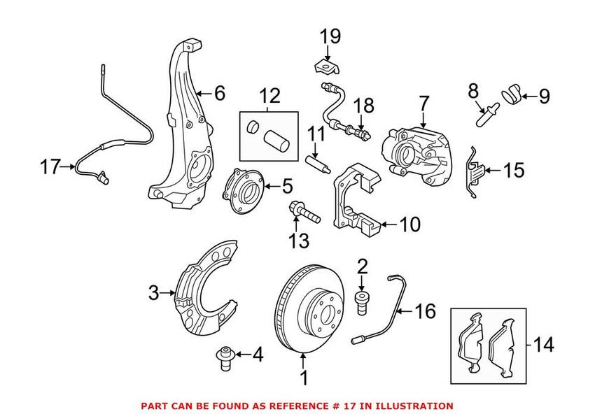 BMW ABS Wheel Speed Sensor – Front 34526782099