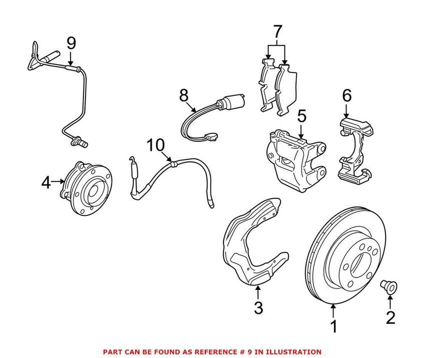 BMW ABS Wheel Speed Sensor – Front 34526784989