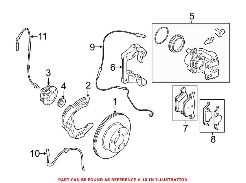 BMW ABS Wheel Speed Sensor – Front 34526791223