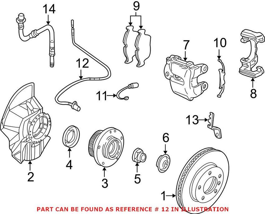 BMW ABS Wheel Speed Sensor – Front Passenger Side 34526792896