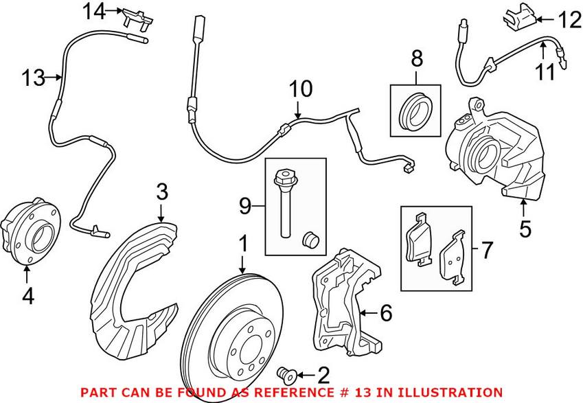 ABS Wheel Speed Sensor – Front (With ABS Wheel Speed Sensor Wire Harness)