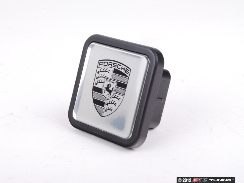 Porsche Crest Silver Accent Trailer Hitch Cover